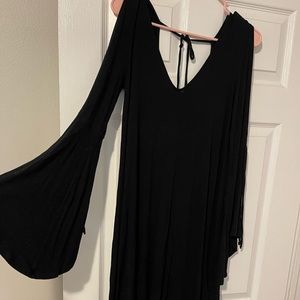 Black bell sleeve dress